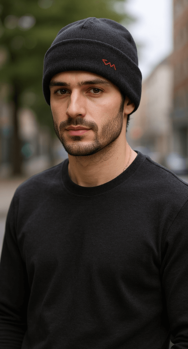"Blush Maroon" - Cuffed Beanie