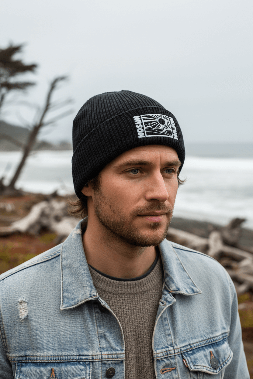 "No Sun. No Fun" - Gerippte Bio-Beanie